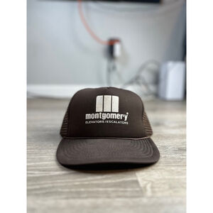 Vintage Montgomery Trucker Hat Cap Brown One Size